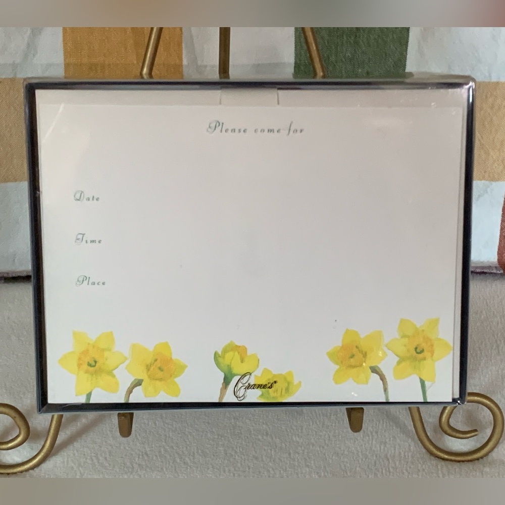 NOS CRANE’S DAFFODIL DESIGN FILL-IN INVITATIONS w/ ENVELOPES